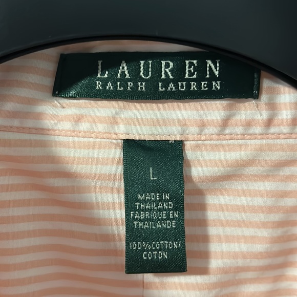 Lauren Ralph Lauren Shirt Womans 12 Pink Long Sleeve Button Down Top - Picture 2 of 8